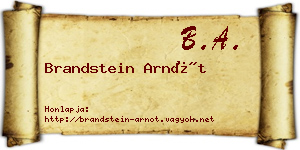 Brandstein Arnót névjegykártya